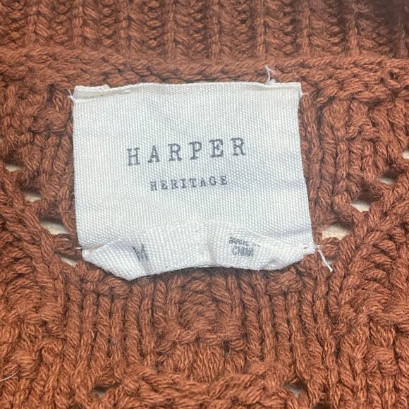 Womens Cottagecore Bobble Cable Knit Rustic Sweater Medium Crochet Country Chic - Picture 8 of 10